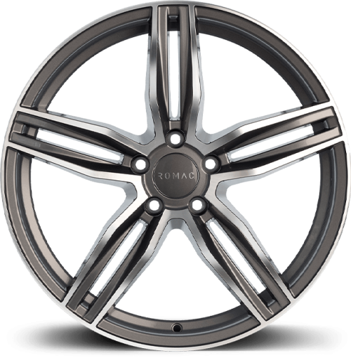 romac venom grey polished van wheel
